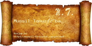 Mussil Tonuzóba névjegykártya