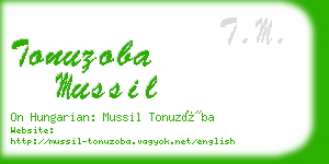 tonuzoba mussil business card